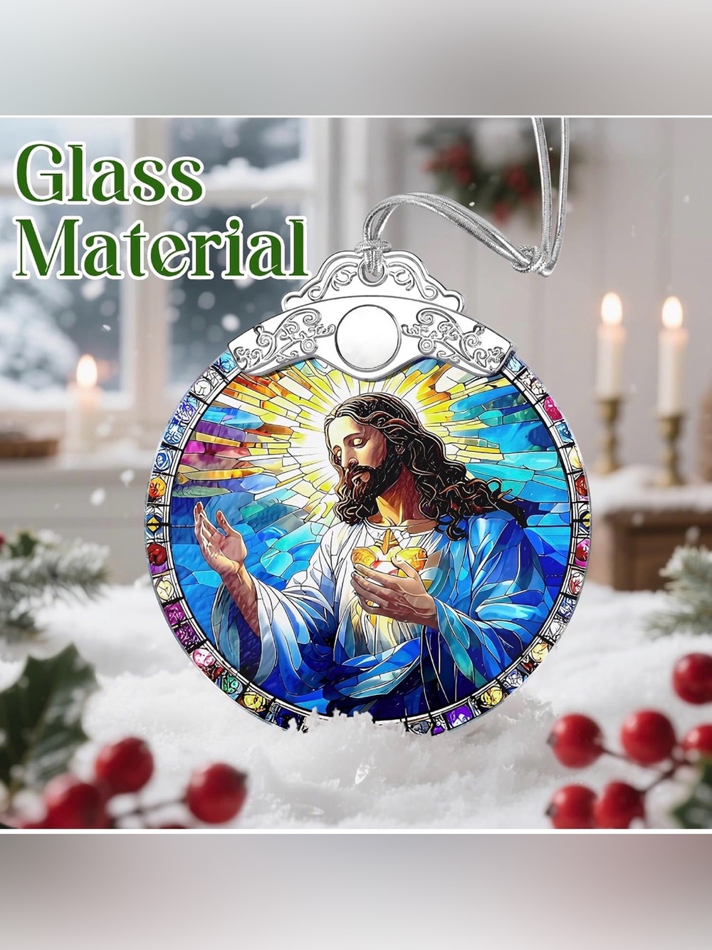 ✴️New✴️Stained Glass Jesus Round Suncatcher (2/$15)